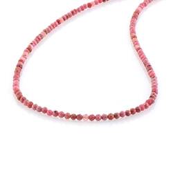 Rhodonit Perlen Halskette Rosa Stein Halskette mikrofacettiert Rhodonit Halskette Rhodonit Choker Halskette Geschenk für Freundin Geburtstagsgeschenk von NirvanaIN