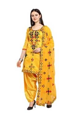 Nitimatta Salwar Kameez Anzug-Set für Damen, bereit zu tragen, Übergröße, indisches Punjabi-Kleid für Patiala, Partykleidung für Frauen, Gelb 1, XXX-Large von Nitimatta