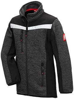 Nitras MOTION TEX KIDS 7190 Kinder-Strick-Softshelljacke - Softshell-Strickjacke mit Reflexelementen - Schwarz - 122/128 von Nitras