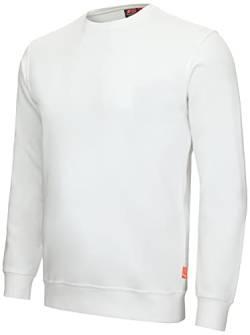 Nitras MOTION TEX LIGHT 7015 Arbeits-Pullover - leichter Baumwoll-Pulli - Sweater für die Arbeit - Weiß - 5XL von Nitras