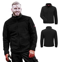 Nitras MOTION TEX PLUS Fleecejacke - windfeste Jacke für Freizeit & Arbeit in Schwarz Größe 4XL von Nitras