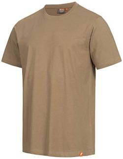 Nitras Motion TEX Light Arbeits-T-Shirt - Kurzarm-Hemd aus 100% Baumwolle - für die Arbeit - Beige - 4XL von Nitras