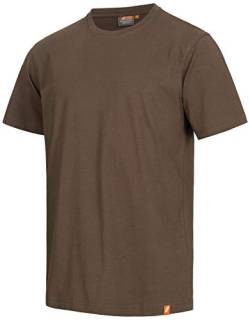 Nitras Motion TEX Light Arbeits-T-Shirt - Kurzarm-Hemd aus 100% Baumwolle - für die Arbeit - Braun - 4XL von Nitras