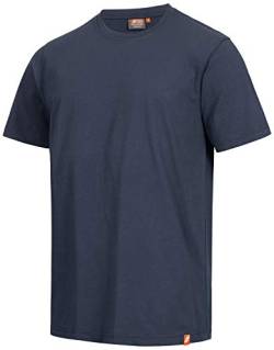 Nitras Motion TEX Light Arbeits-T-Shirt - Kurzarm-Hemd aus 100% Baumwolle - für die Arbeit - Dunkelblau - 5XL von Nitras