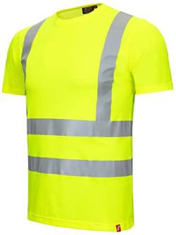 Nitras Motion Tex Viz 7008 T-Shirt - Kurzarm-Shirt für die Arbeit - 55% Baumwolle - Neongelb - 3XL von Nitras