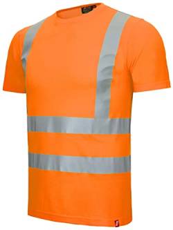 Nitras Motion Tex Viz 7008 T-Shirt - Kurzarm-Shirt für die Arbeit - 55% Baumwolle - Neonorange - L von Nitras