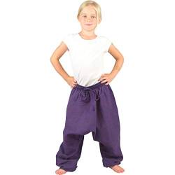 Nitya Design Haremshose für Kinder Plain Pumphose Aladinhose Pluderhose lila 98/104 von Nitya Design