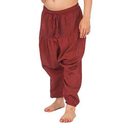 Nitya Design Haremshose für Kinder Plain Pumphose Aladinhose Pluderhose rot 116/122 von Nitya Design