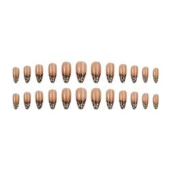 Künstliche Nägel mit Leopardenmuster, 24 Stück, beliebte lange Nägel, zum Andrücken, Fingernägel, DIY-Dekoration, für Frauen von Niubil