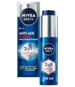 NIVEA MEN Anti-Age 2in1 Power Tagespflege mit LSF 30, Gesichtspflege mit Hyaluron für Anti-Aging-Effekt, Hautpflege mit LUMINOUS630 gegen Alters- und Pigmentflecken (50 ml) von Nivea Men