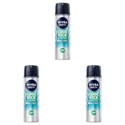 NIVEA MEN Cool Kick Fresh Deo Spray (150 ml), Deodorant schützt 48h gegen Schweiß und Körpergeruch, Antitranspirant mit Kaktuswasser und leichter Formel (Packung mit 3) von Nivea Men
