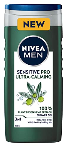 NIVEA MEN Sensitive Pro Ultra Calming, Shower Gel, 3 in 1, Körper, Gesicht, Haar, 250 ml von Nivea Men