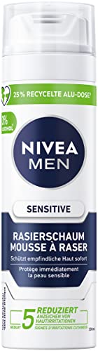 NIVEA MEN Sensitive Rasierschaum (200 ml), Rasierschaum mit Kamille und Vitamin E für eine sanfte Rasur, schützender Rasierschaum für Männer gegen Hautirritationen von Nivea Men