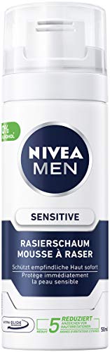 NIVEA MEN Sensitive Rasierschaum im 1er Pack (1 x 50 ml), Rasierschaum in der praktischen Reisegröße, schonender Rasierschaum für Herren von Nivea Men