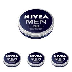 NIVEA MEN pflegende Hautcreme für intensive Feuchtigkeit,Hautpflege für Männer ideal für Körper, Gesicht und Hände, leichte Formel mit Vitamin E, NIVEA MEN Creme (75 ml) (Packung mit 4) von Nivea Men