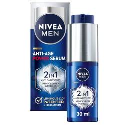 Nivea Men NIVEA MEN Anti-Age 2in1 Power Serum (30 ml), feuchtigkeitsspendendes Serum mit Luminous 630 und Hyaluronsäure, reduziert tiefe Falten und dunkle Flecken für eine jünger aussehende Haut von Nivea Men