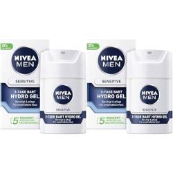Nivea Men Sensitive 3-Tage Bart Hydro Gel im 2er Pack (1 x 50 ml), Feuchtigkeitscreme für Männer mit empfindlicher Haut & 3-Tage Bart, beruhigende Gesichtscreme von Nivea Men