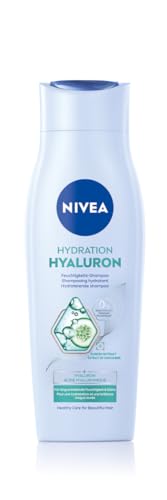 NIVEA Hydration Hyaluron Feuchtigkeits-Shampoo, Haarpflege für trockenes Haar mit Hyaluron, veganes Haarshampoo ohne Silikone für natürlichen Glanz (250 ml) von Nivea