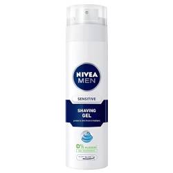 NIVEA Shaving Gel 200ml Sensitive Sensitive Skin is a Vitamin E-infused Product That Softens Beard Hair, Preventing Irritation and Promoting a Smooth Shave Without Ethyl Alcohol (Pack of 1) von Nivea