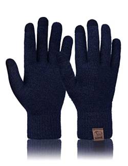 Niwicee Handschuhe Herren Winter Handschuhe Damen Fleece Wolle Thermo Sherpa Innenfutter Handschuhe Für Den Winter Draussen Handschuhe Touchscreen Warme Thermo-Dunkelblau-Damen- von Niwicee