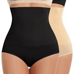 Niwicee Shapewear Damen Bauchweg Unterhose Spitze Miederhose Hohe Taille Miederslip Figurformende Unterwäsche Bauchkontrolle Miederpant-Mixed-M von Niwicee