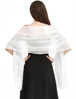 Niwicee Stola Damen Festlich Schal Stola Für Abendkleid Funkelnde Metallische Tücher Abendparty Kleider Hochzeit Brautjungfer Frühling Sommer Brautkleider Pashmina Schals-Weiß von Niwicee