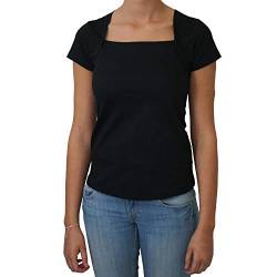 Even - Girl-Shirt mit eckigem Ausschnitt tailliert schwarz, Größe: XXL von Nix Gut