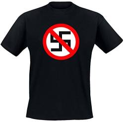 Verbotsschild - Gegen Nazis, T-Shirt, Farbe: Schwarz, Größe: M von Nix Gut