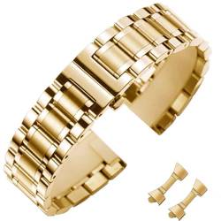 Nixiamy Metal Edelstahl Uhrenarmbänder für Uhr mit Geradem und & Geschwungenem Ende 8-Größen (14mm-24mm) 4 Farben (Gold, Sliver, Schwarz, Gold-Silber Two Tone) von Nixiamy