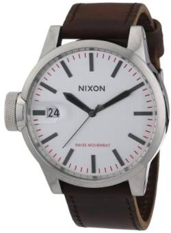 Nixon Herren-Armbanduhr XL Chronicle Analog Quarz Leder A1271113-00 von Nixon