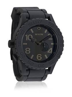 Nixon Herren-Armbanduhr XL The Rubber 51-30 Gray/Black Analog Quarz Verschiedene Materialien A236195-00 von Nixon