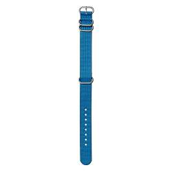 Nixon NATO Wechselarmband für Uhren mit 20 mm Abstand aus recyceltem Kunststoff in der Farbe Marineblau/Blau mit Schnalle und Beschläge aus Edelstahl, BA004-3391-00 von Nixon