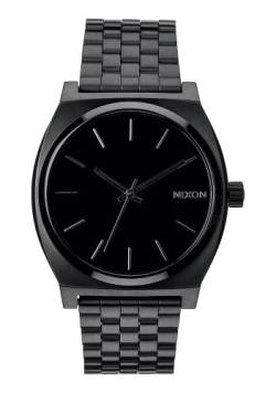 Nixon Time Teller Herrenuhr Analog Quarz mit Edelstahl Armband All Schwarz von Nixon