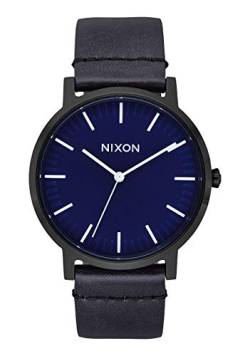 Nixon Unisex Erwachsene Analog Quarz Uhr mit Leder Armband A1058-2668-00 von Nixon