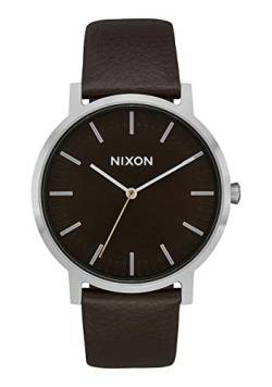 Nixon Unisex Erwachsene Analog Quarz Uhr mit Leder Armband A1058-2986-00 von Nixon