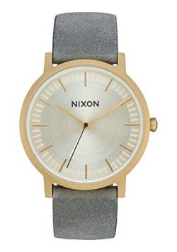 Nixon Unisex Erwachsene Analog Quarz Uhr mit Leder Armband A10582982-00 von Nixon