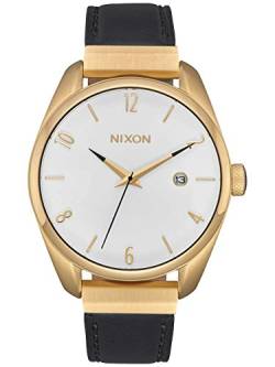 Nixon Unisex Erwachsene Analog Quarz Uhr mit Leder Armband A1185-513-00 von Nixon