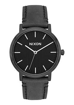 Nixon Unisex Erwachsene Analog Quarz Uhr mit Leder Armband A1199-2345-00 von Nixon