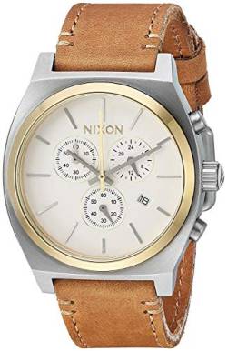 Nixon Unisex Erwachsene Chronograph Quarz Uhr mit Leder Armband A1164-2548-00 von Nixon