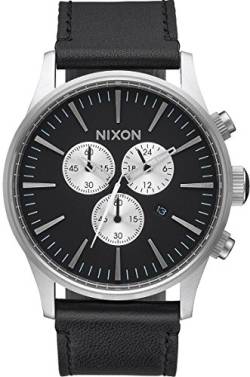 Nixon Unisex Erwachsene Chronograph Quarz Uhr mit Leder Armband A405-000-00 von Nixon