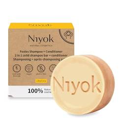 Niyok® 2-in-1 Festes Shampoo + Conditioner "Vitamina" (80g) • Vegane Haarseife • Nachhaltiges Shampoo & Spülung • Haarshampoo & Haarspülung • 100% Naturkosmetik • Plastikfrei & Vegan von Niyok