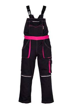 Nizo B KINDERLATZHOSE IN SCHWARZ PINK (104) - - Mädchenhose Jungenhose Jungen GartenhosE Freizeithose Latzhose Kinder Arbeitshose Kinderhose MÄDCHEN Hose Unisex von Nizo