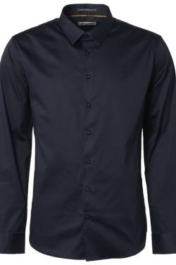 No Excess Modern Fit Hemd navy, Einfarbig von No Excess