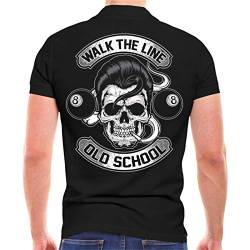 Herren Poloshirt Polohemd Rock n Roll Rockabilly Old School (mit Rückendruck) von No Fight No Glory