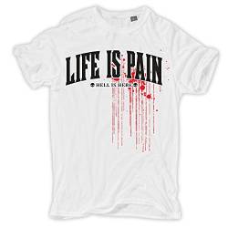Herren T-Shirt Life is Pain Fat Naked Dangerous Größe S - 5XL von No Fight No Glory