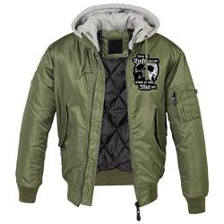 No Fight No Glory Herren MA1 Bomberjacke mit Kapuze gefüttert Winter Bevor der Teufel mich holt von No Fight No Glory