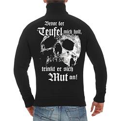 No Fight No Glory Herren Sweatjacke Bevor der Teufel mich holt totenkopf schwarz black von No Fight No Glory