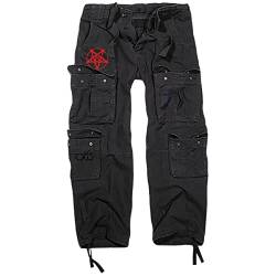 No Fight No Glory Männer Cargo Hose lang mit vielen Taschen 666 Pentagramm Größe S bis 7XL von No Fight No Glory