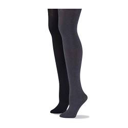 No Nonsense Damen Super Opaque Control-Top Tights Strumpfhose, Schwarz/Graphit Heather, Medium von No Nonsense