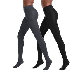 No Nonsense Damen Super Opaque Tights With Control Top Strumpfhose, Schwarz Kopfsteinpflaster, L EU von No Nonsense